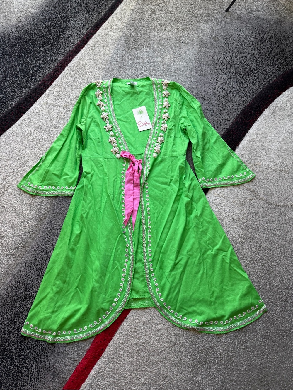 Lilly Pulitzer Collection Vintage Green Cabana Embellished Tunic